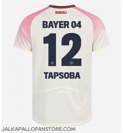 Bayer Leverkusen Edmond Tapsoba #12 Vieraspaita 2025-26 Lyhythihainen Bayer Leverkusen Edmond Tapsoba #12 Vieraspaita 2025-26 Lyhythihainen